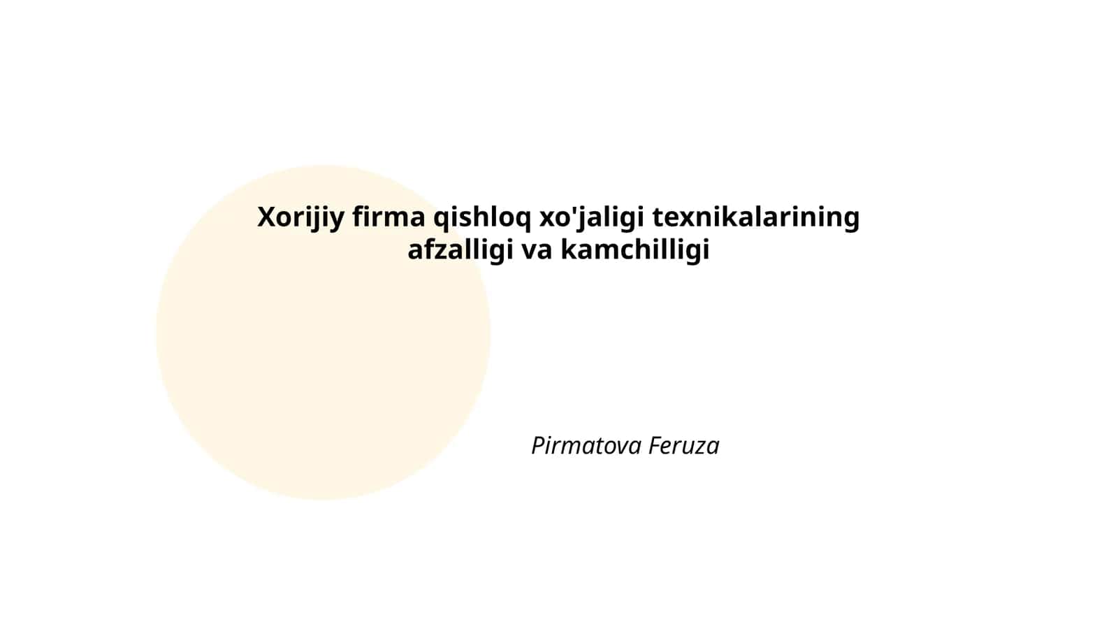 Xorijiy firma qishloq xo'jaligi texnikalarining afzalligi va kamchilligi 1