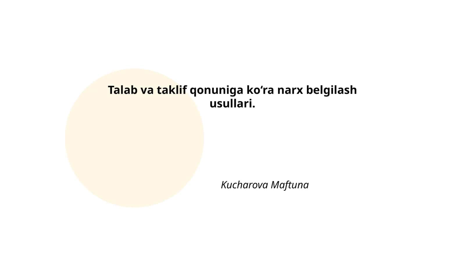 Talab va taklif qonuniga ko‘ra narx belgilash usullari 1