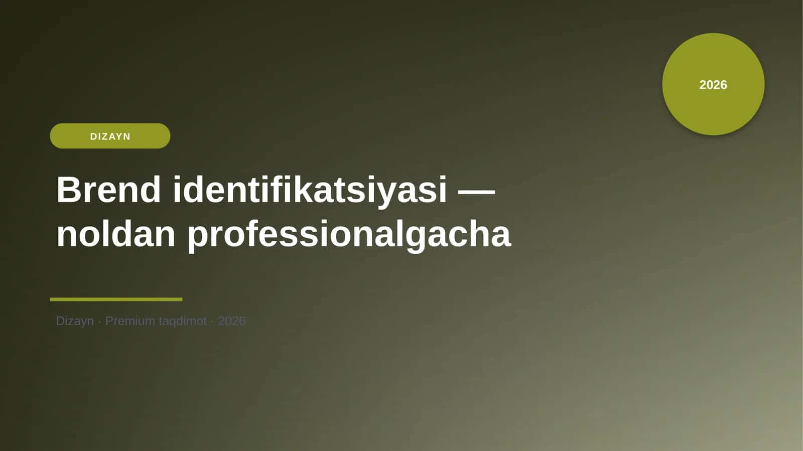 Brend identifikatsiyasi — noldan professionalgacha 1