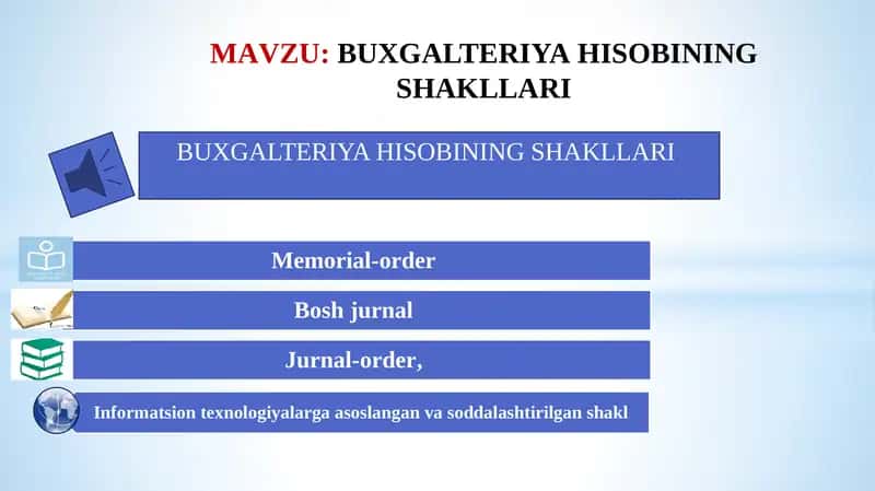 BUXGALTERIYA HISOBINING SHAKLLARI 1