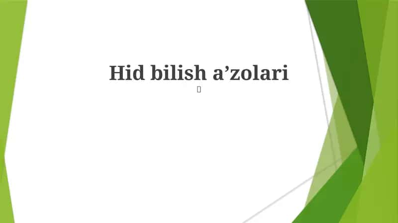 Hid bilish a'zolari 1