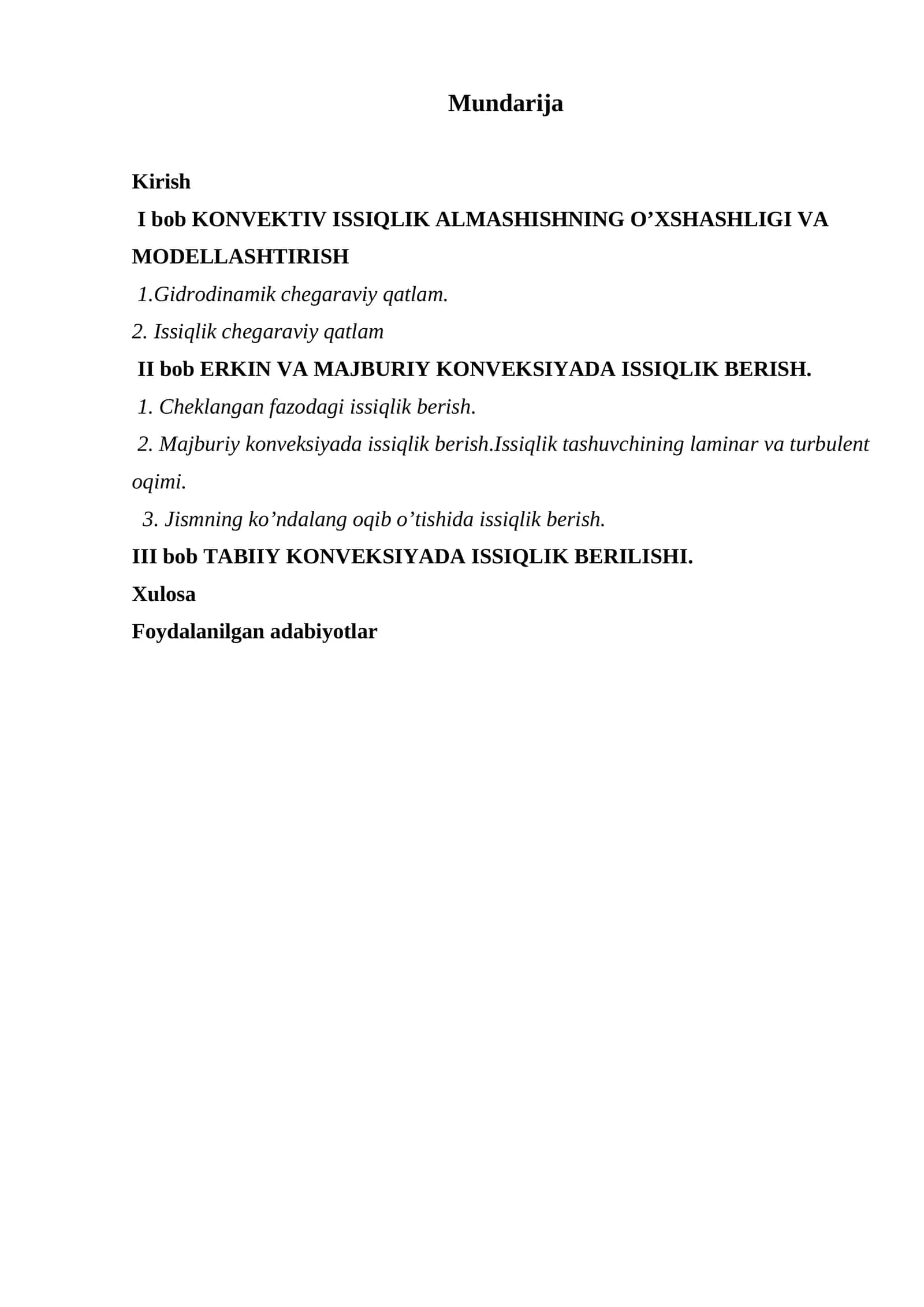 KONVEKTIV ISSIQLIK ALMASHISHNING О’XSHASHLIGI VA MODELLASHTIRISH 1