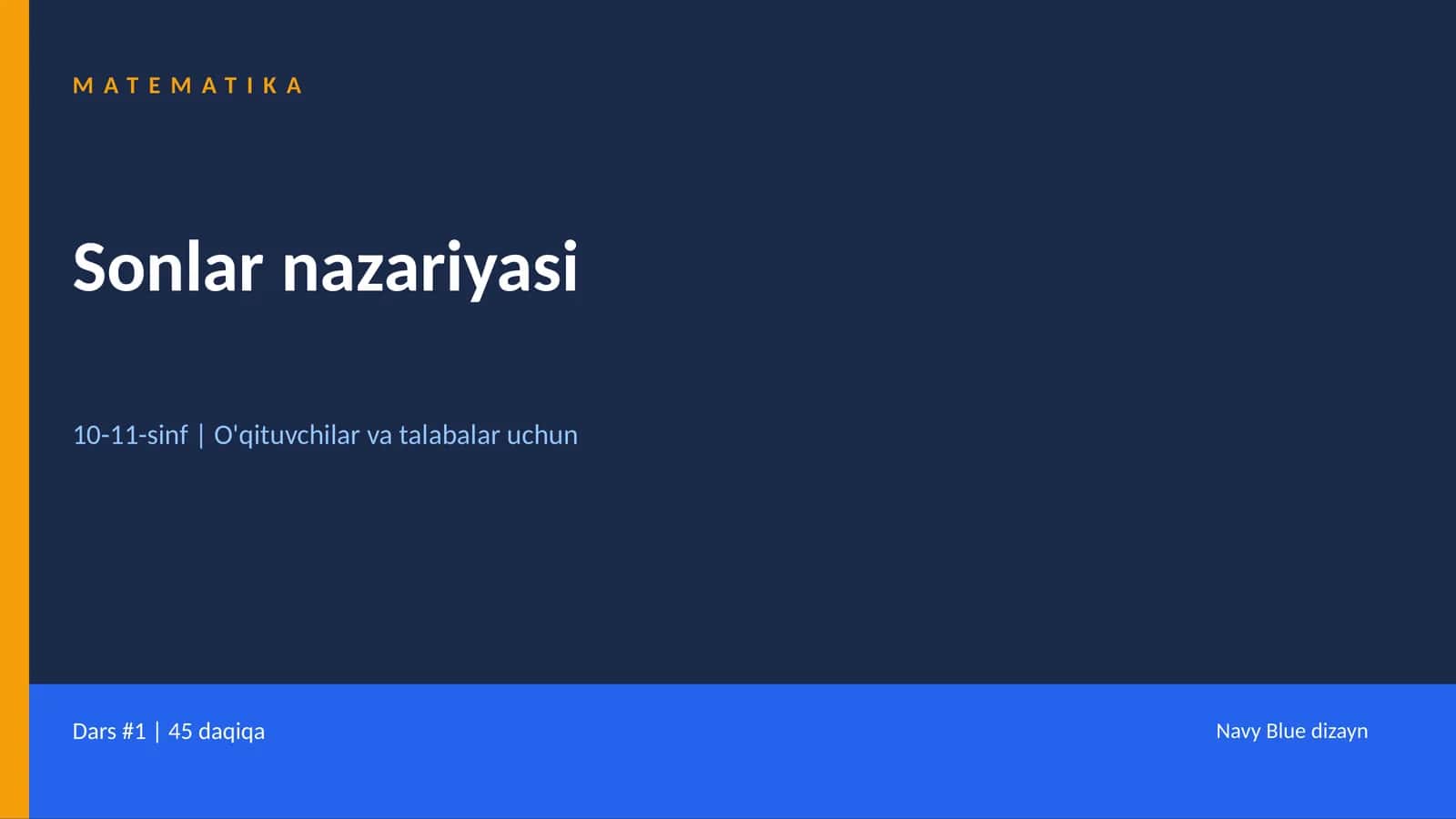 Sonlar nazariyasi 1