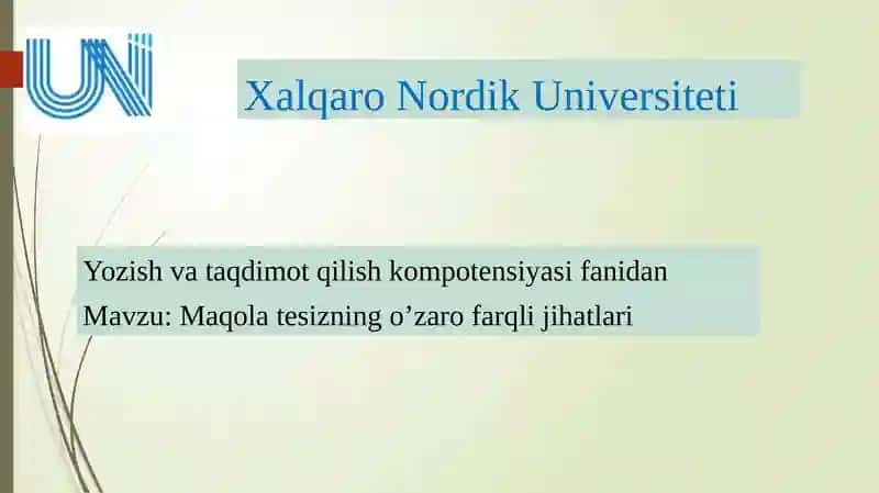 Maqola tesizning o’zaro farqli jihatlari 1