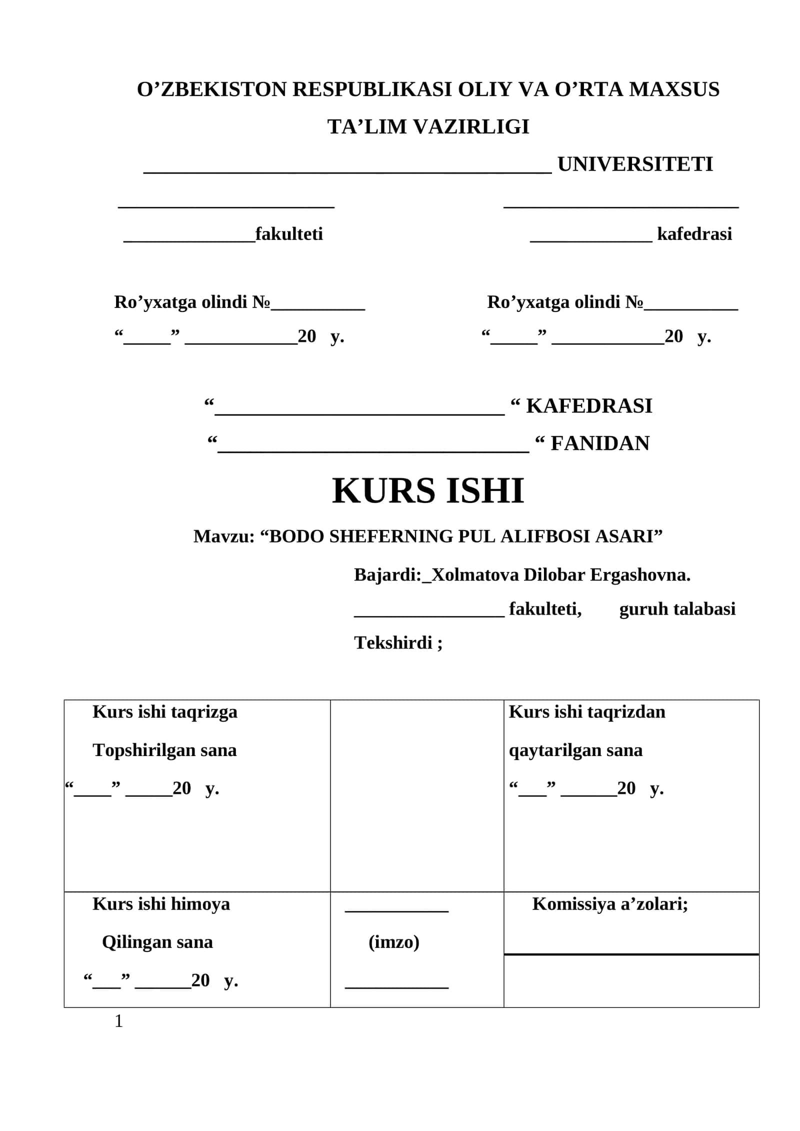 BODO SHEFERNING PUL ALIFBOSI ASARI 1