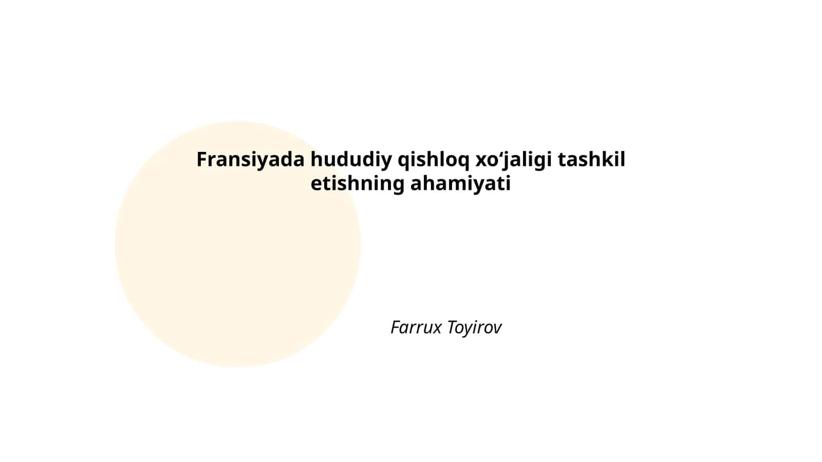 Fransiyada hududiy qishloq xoʻjaligi tashkil etishning ahamiyati 1