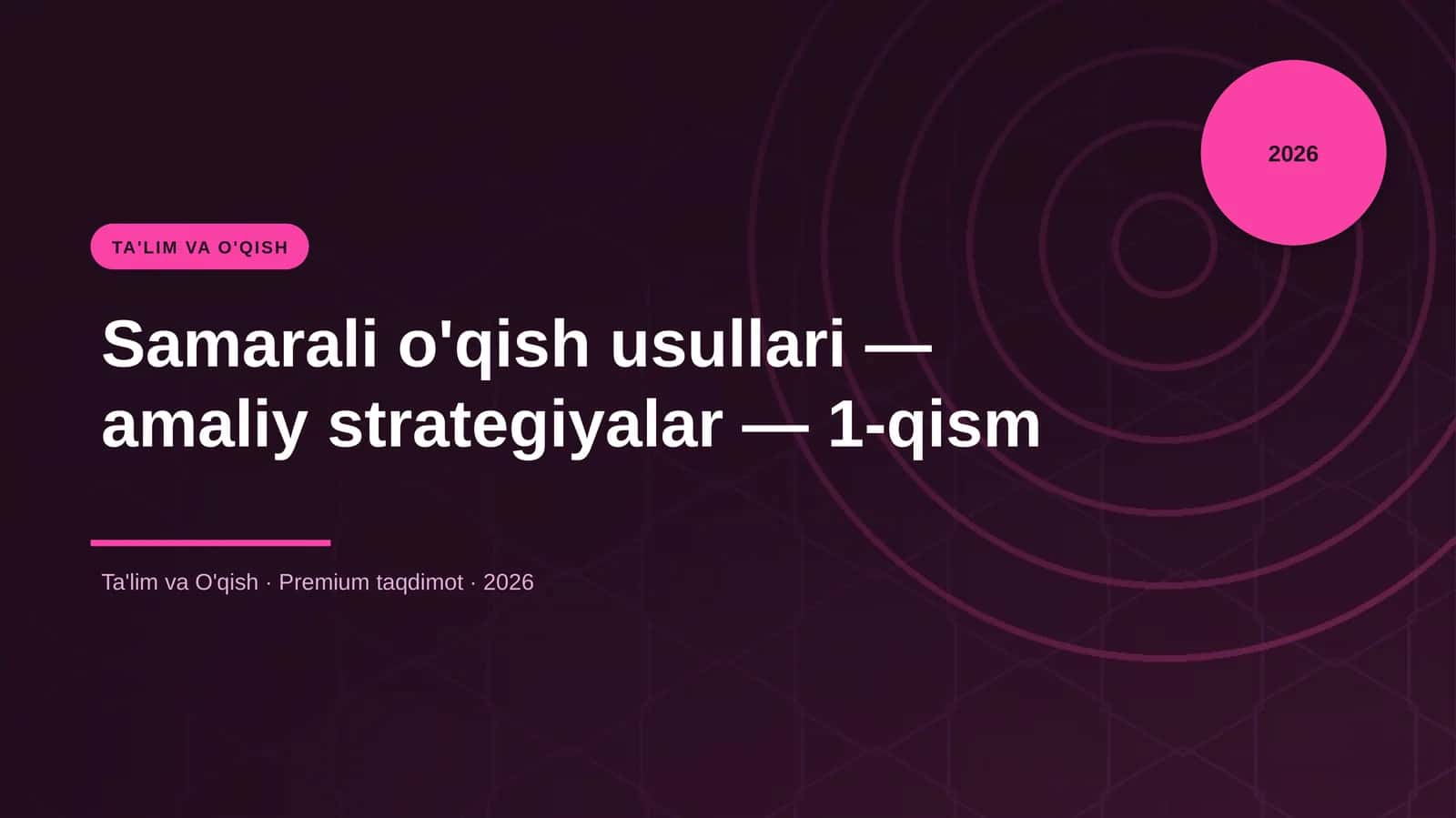 Samarali o'qish usullari — amaliy strategiyalar — 1-qism 1