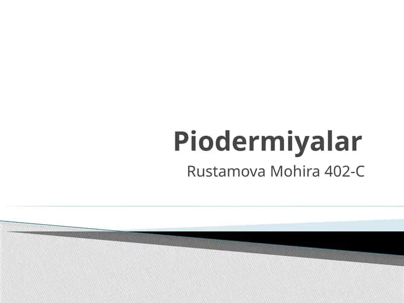 Piodermiyalar 1