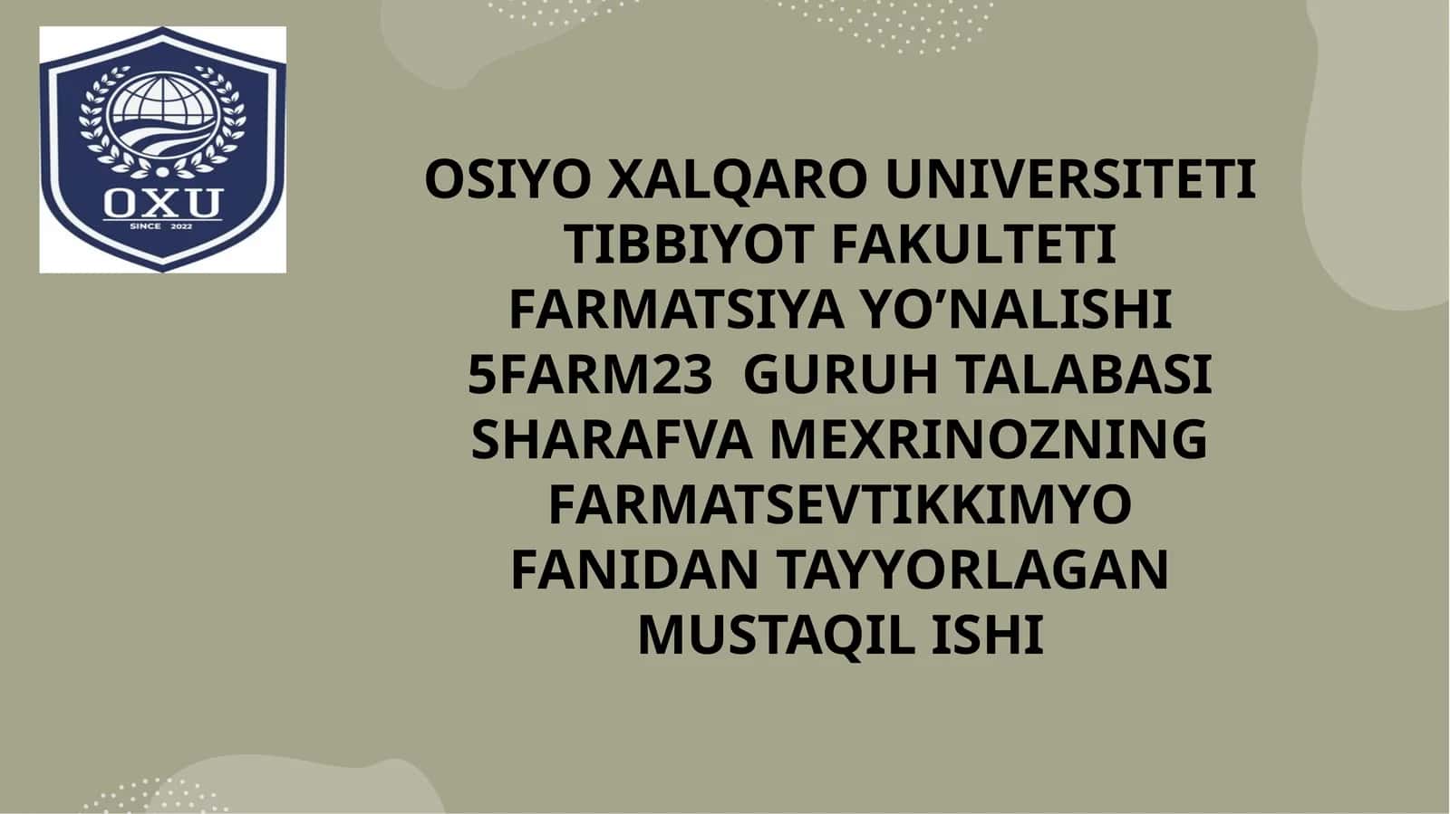 ROMAN SPEKTROSKOPIYA USULINI DORI MODDALARI TAHLILIDA QO’LLANILISHI 1