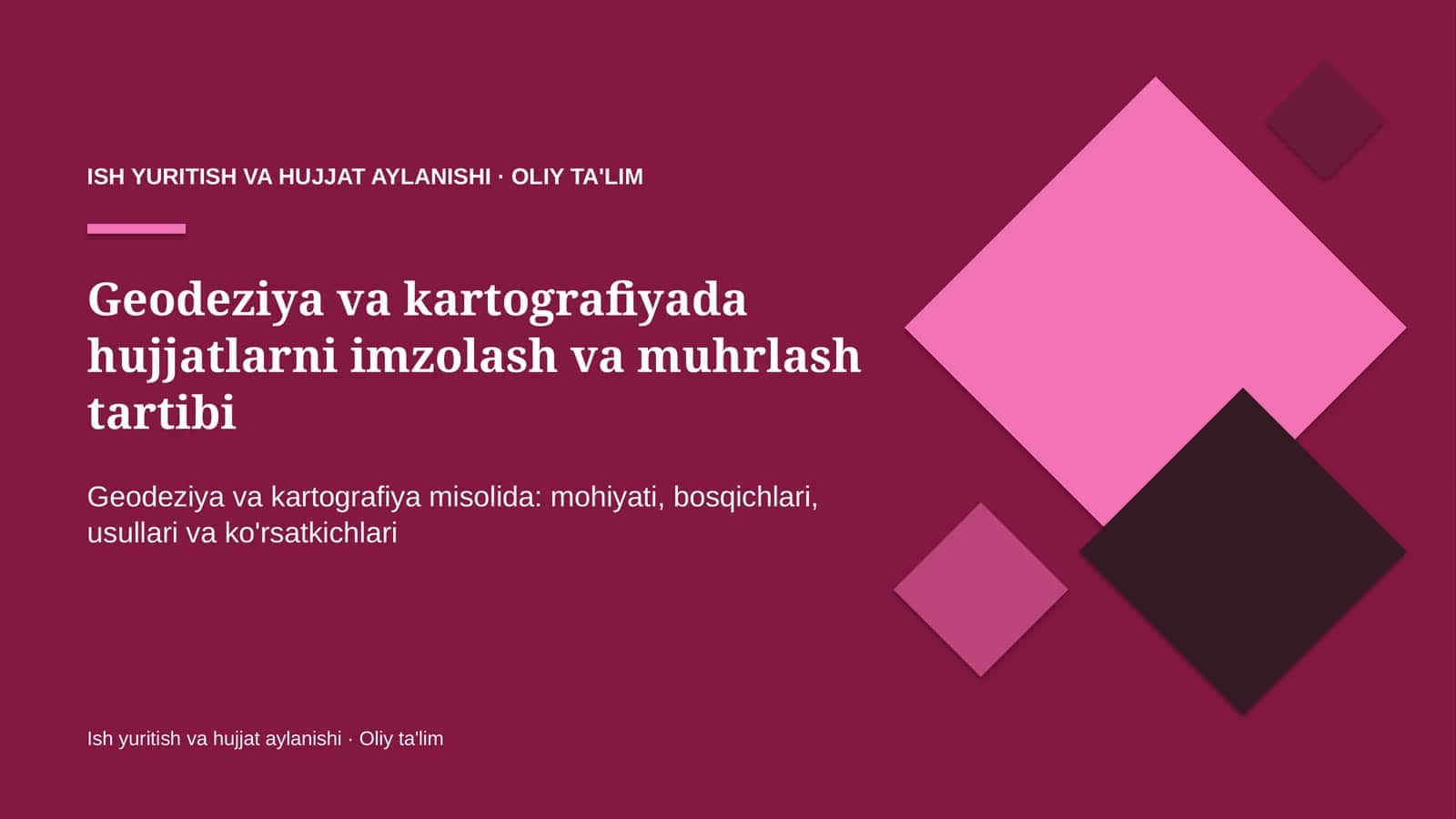 geodeziya va kartografiyada hujjatlarni imzolash va muhrlash tartibi 1577 1