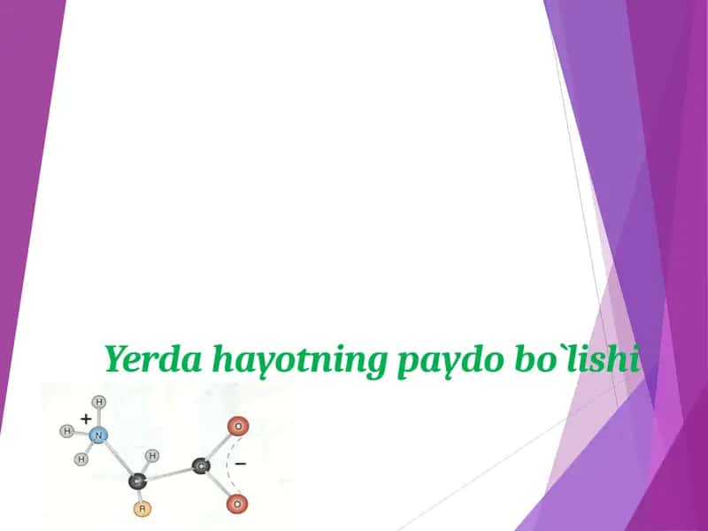 Yerda hayotning paydo bo`lishi 1