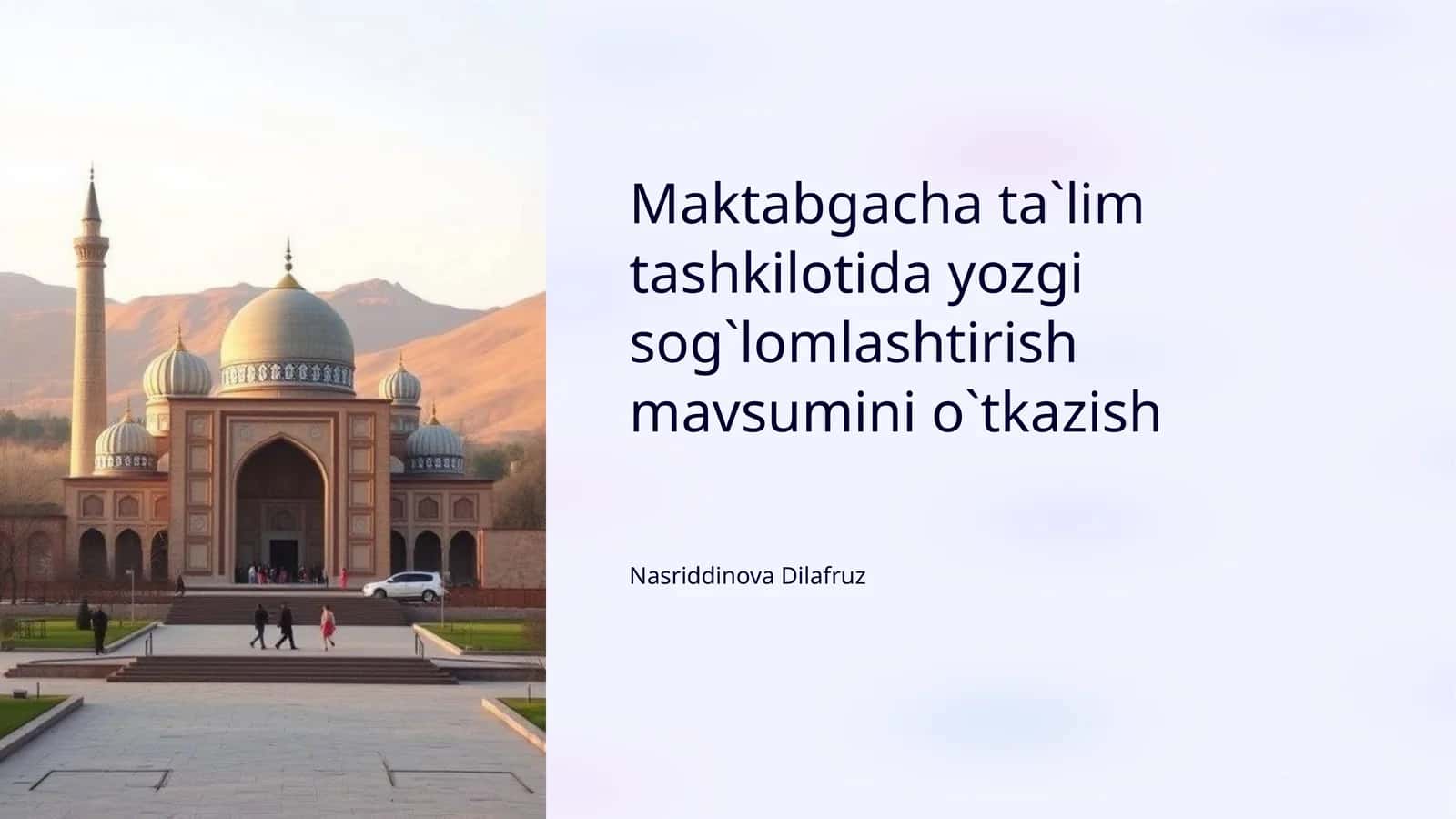 Yozgi sog`lomlashtirish mavsumi 1