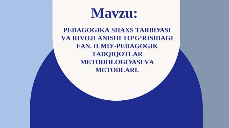 Pеdаgоgikа shахs tаrbiуаsi 1