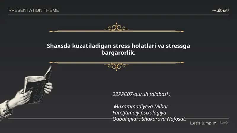 Stressning sabab va omillari 1