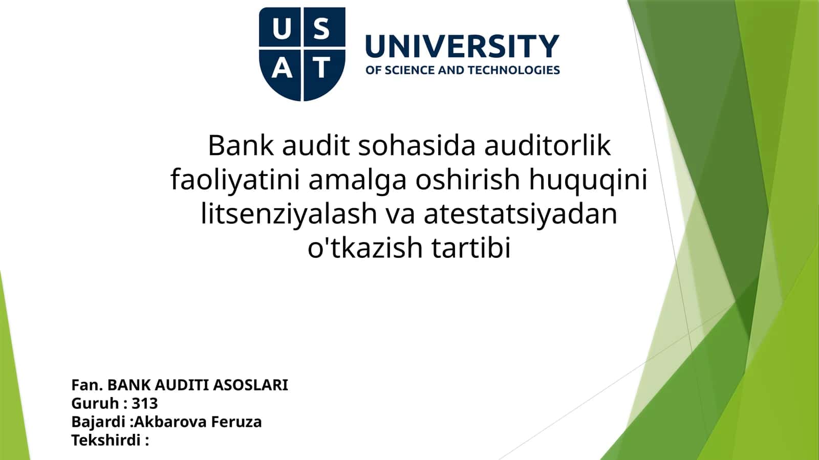 BANK AUDITI ASOSLARI 1