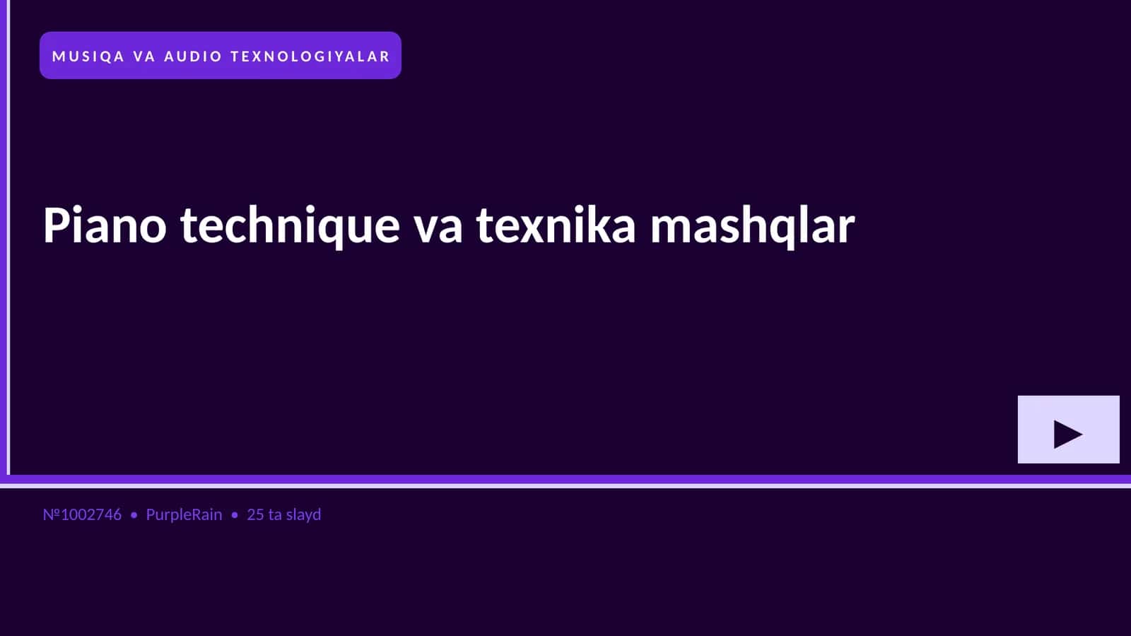 Piano technique va texnika mashqlar 1