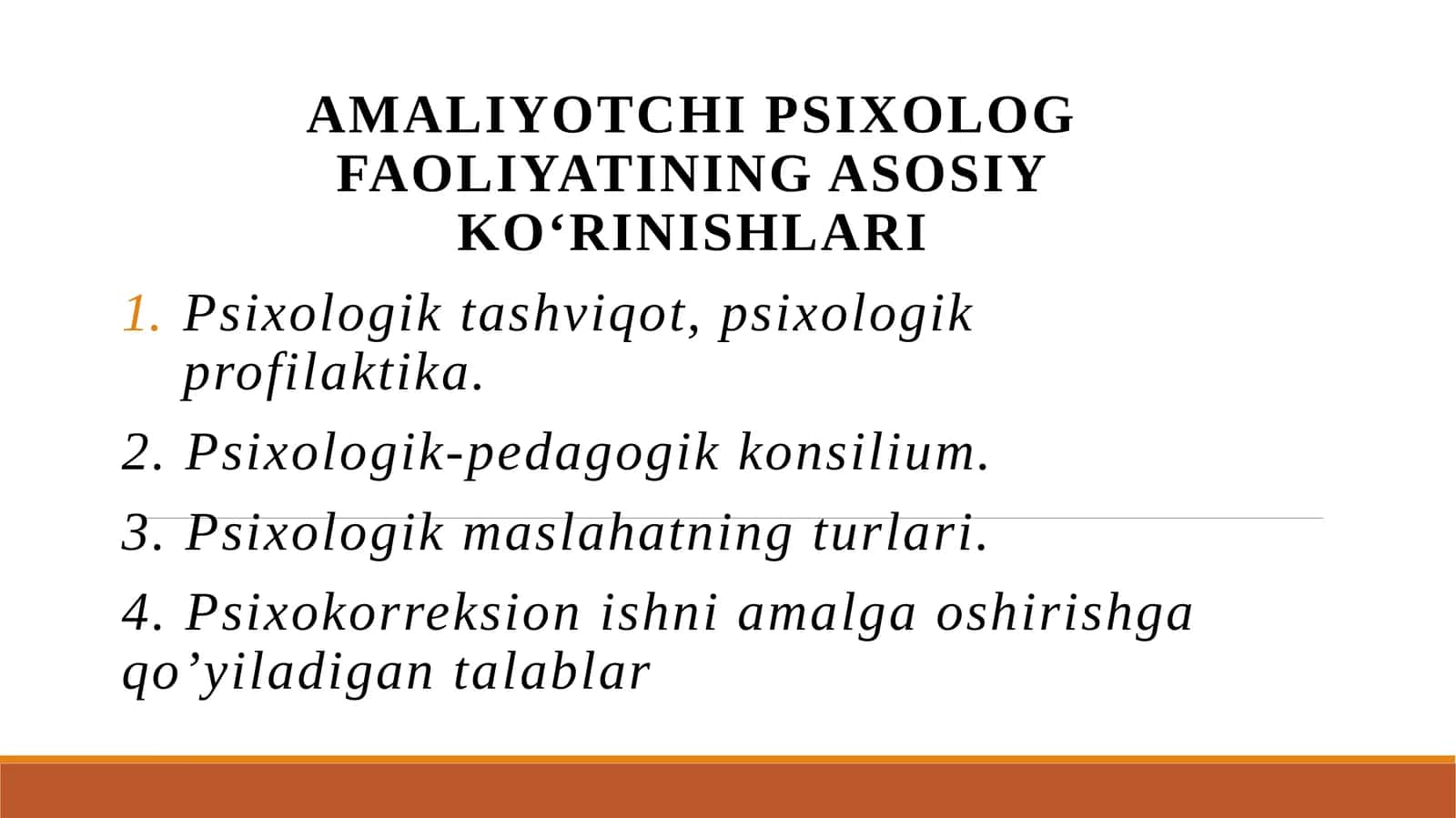 AMaliyotchi psixolog faoliyatining asosiy ko‘rinishlari 1