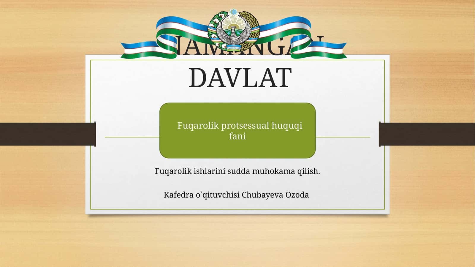 Fuqarolik protsessual huquqi fani 1
