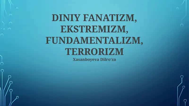 Dinij Ekstremizmning Mohiyati 1