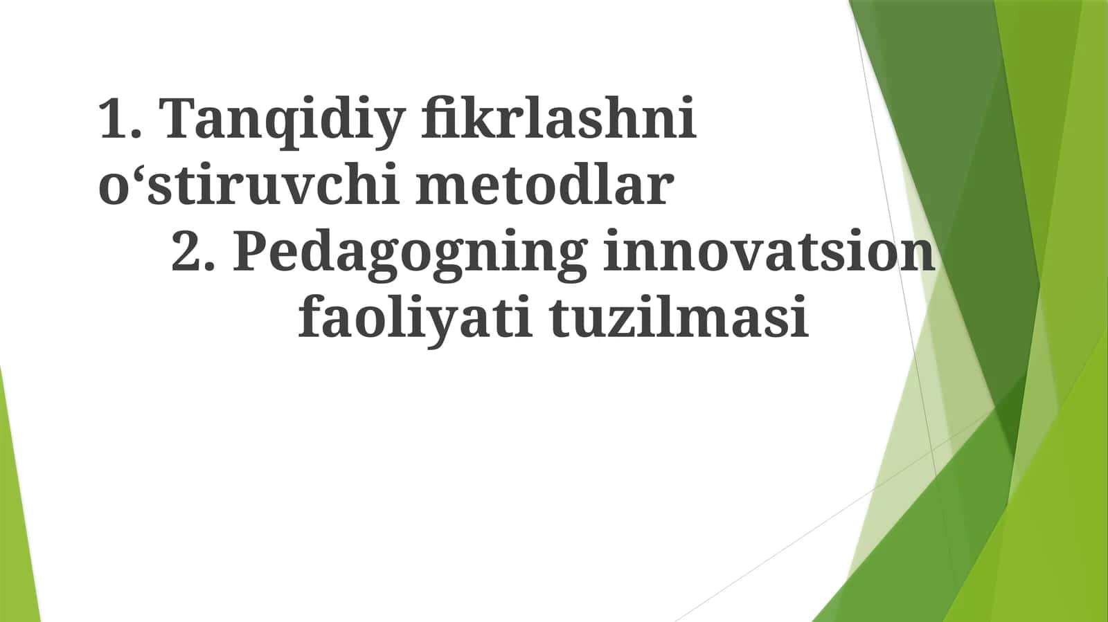 Tanqidiy fikrlash usullari 1