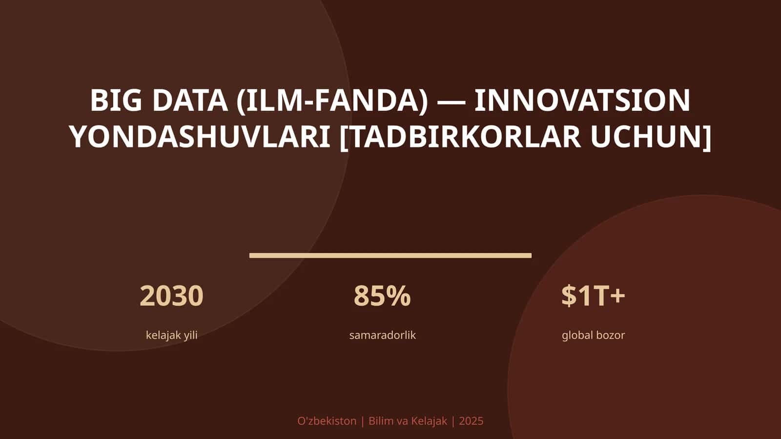 Big Data (ilm-fanda) — innovatsion yondashuvlari [tadbirkorlar uchun] 1