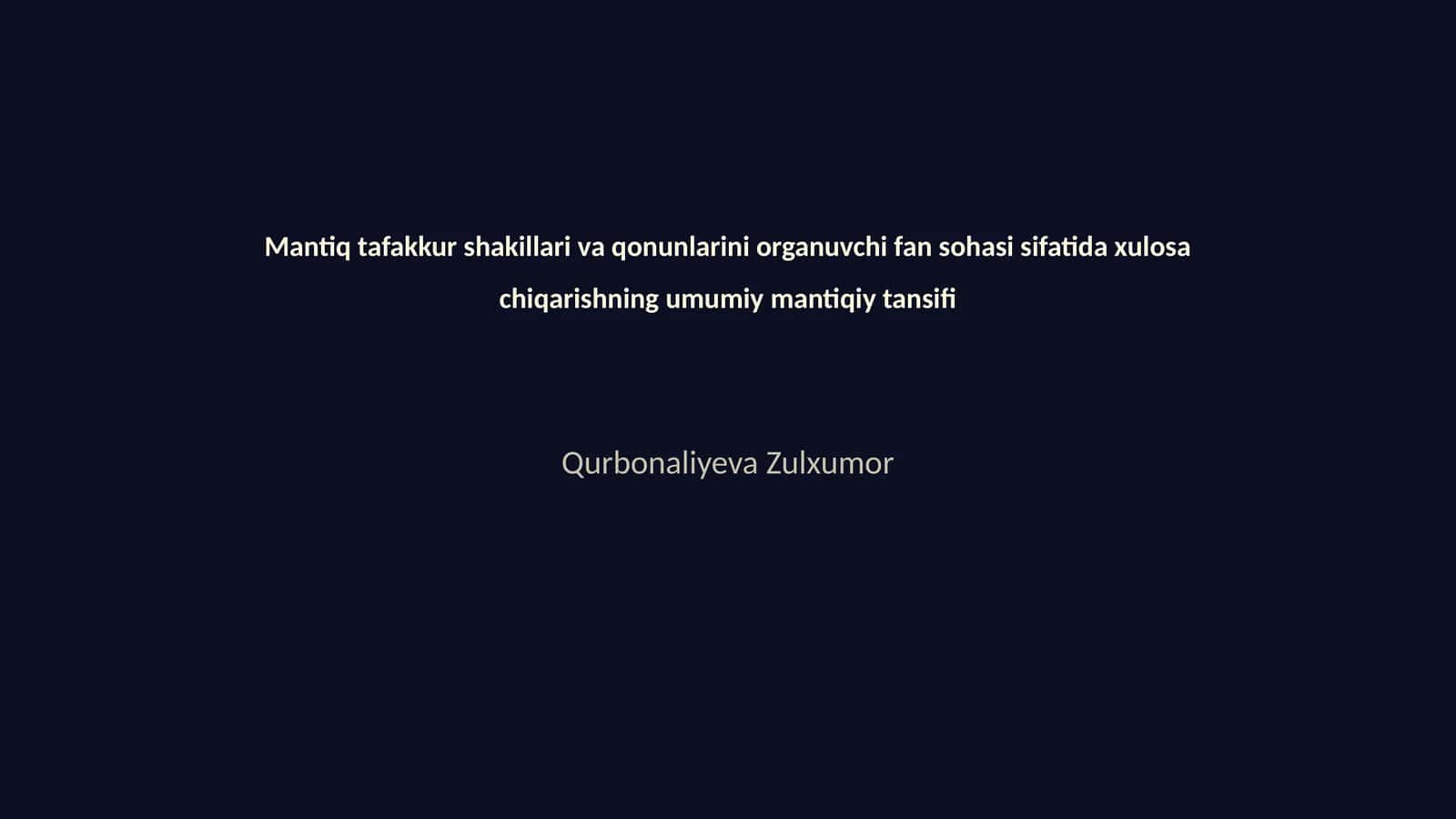 Mantiq tafakkur shakillari va qonunlarini 1