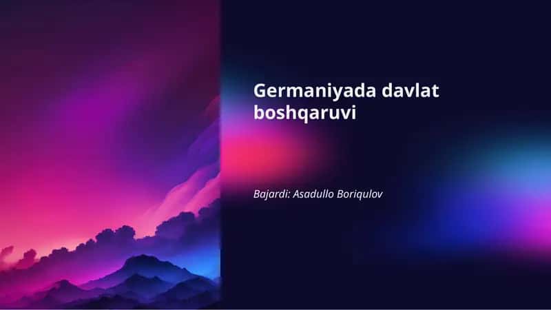 Germaniyada davlat boshqaruvi 1