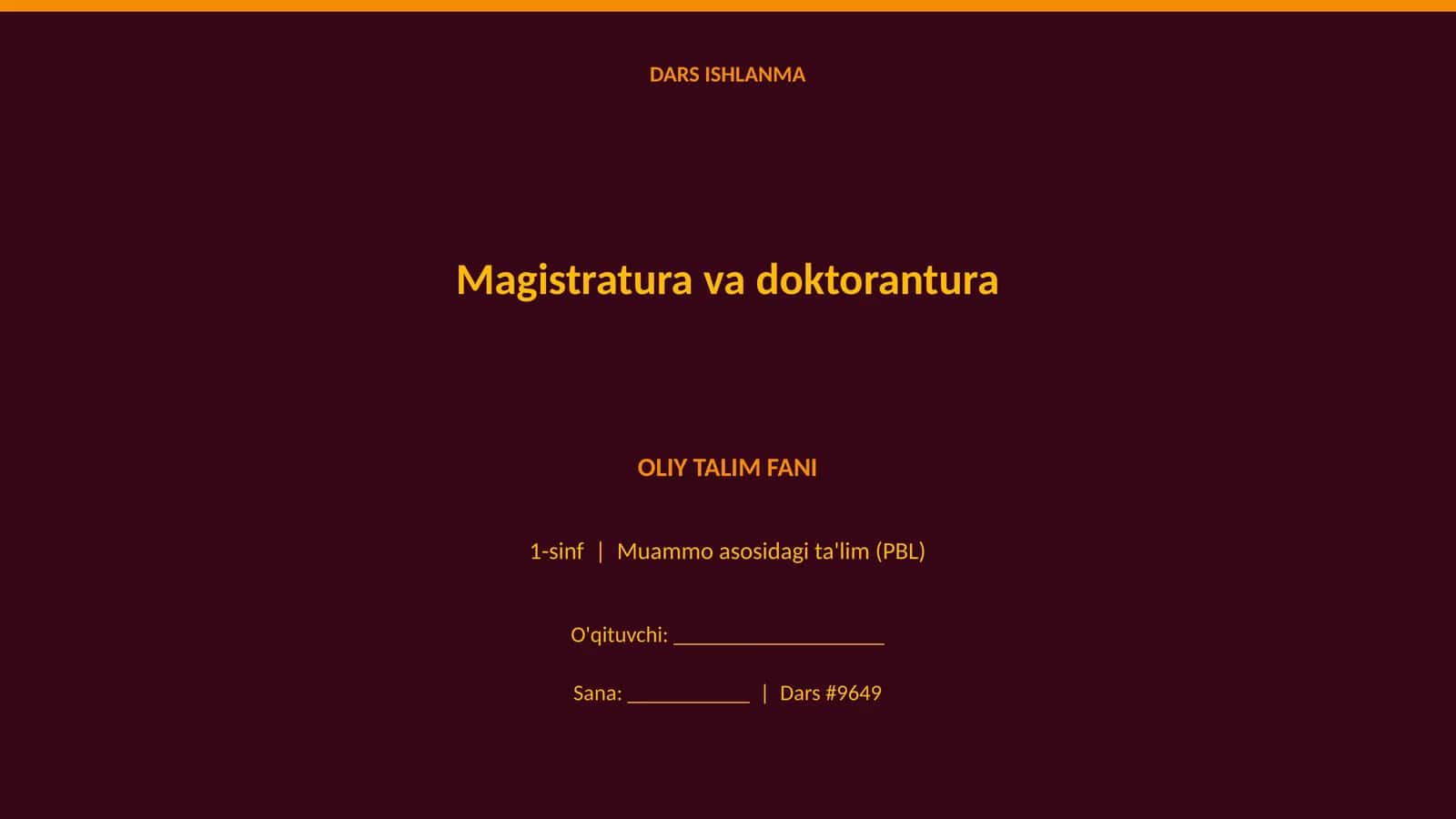DARS ISHLANMA 1