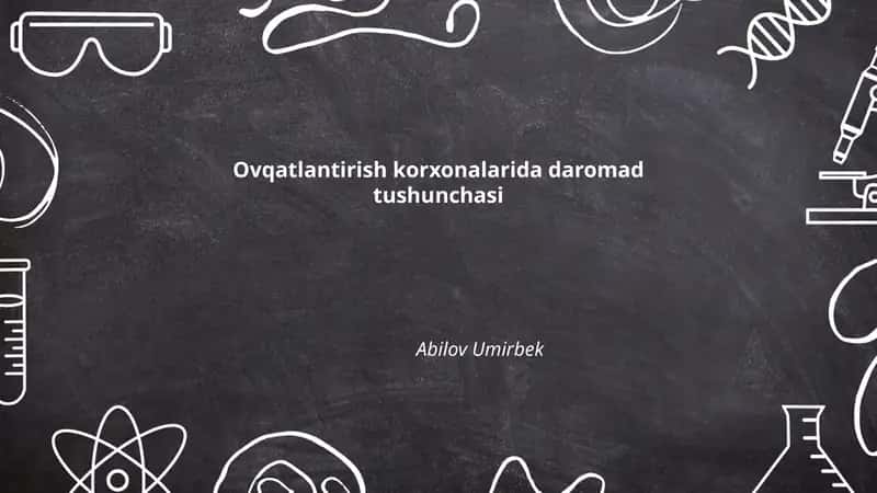 Daromad tushunchasi ovqatlantirish korxonalarida 1