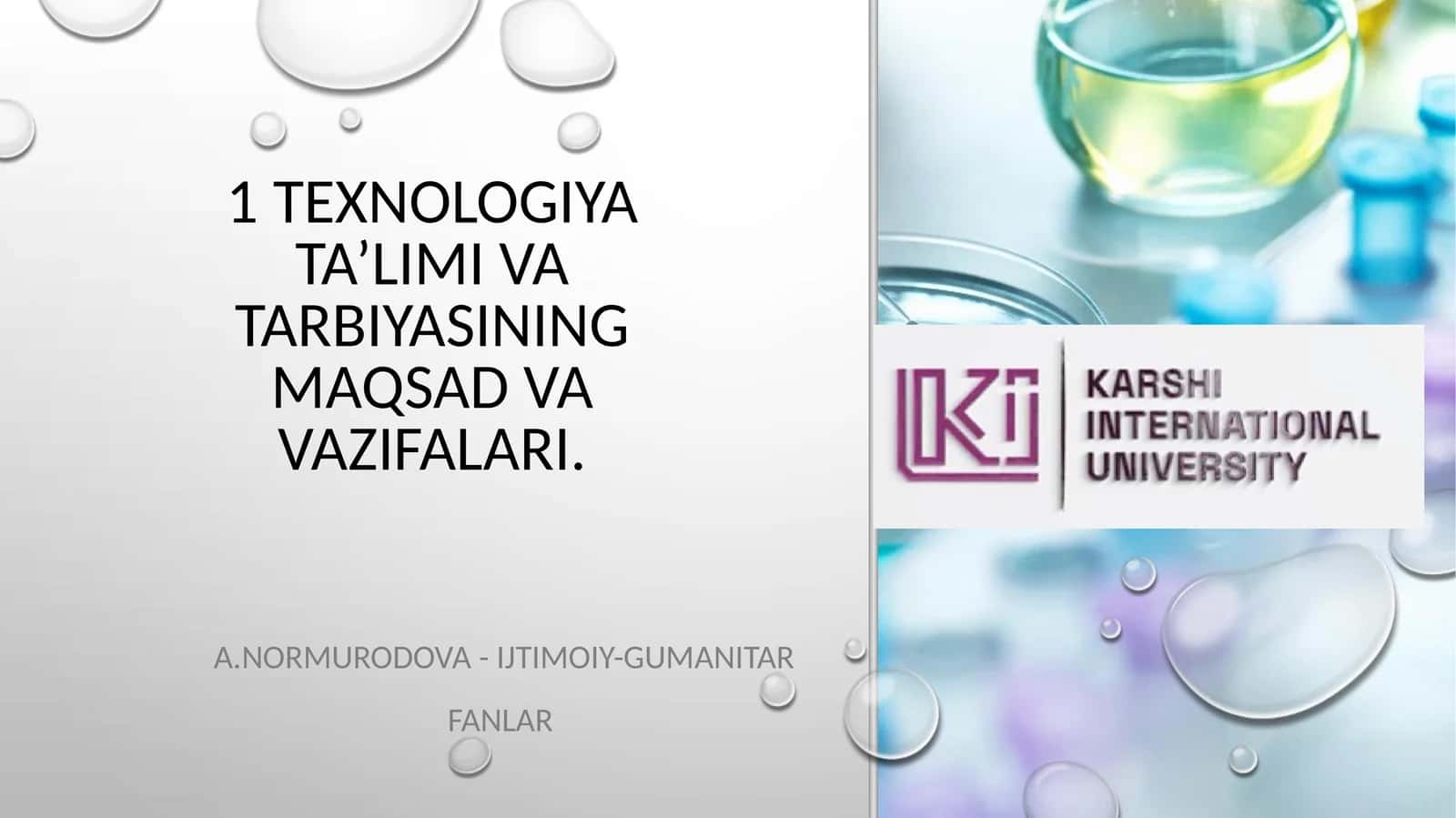 TEXNOLOGIYA TA’LIMI VA TARBIYASINING MAQSAD VA VAZIFALARI 1