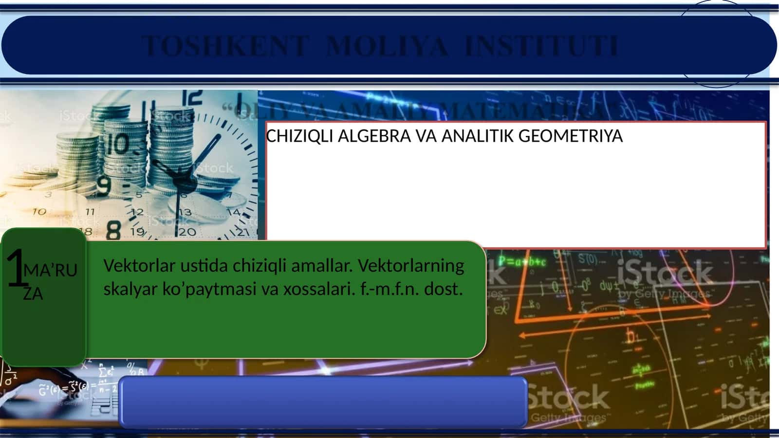CHIZIQLI ALGEBRA VA ANALITIK GEOMETRIYA 1