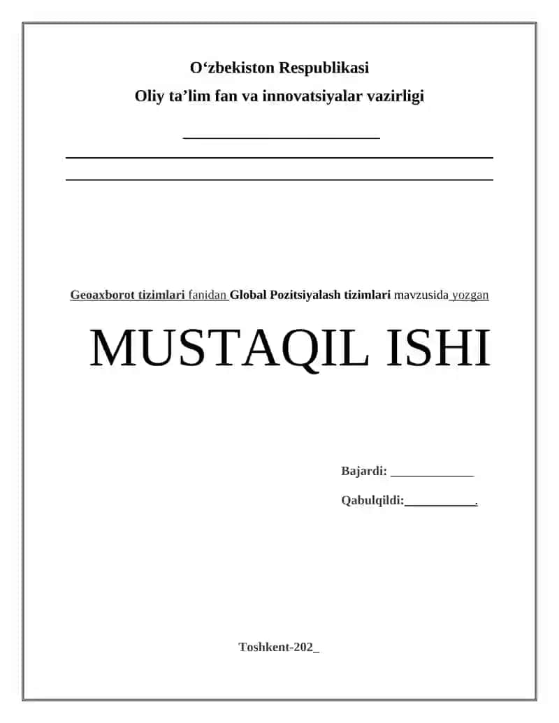 Global Pozitsiyalash tizimlari 1