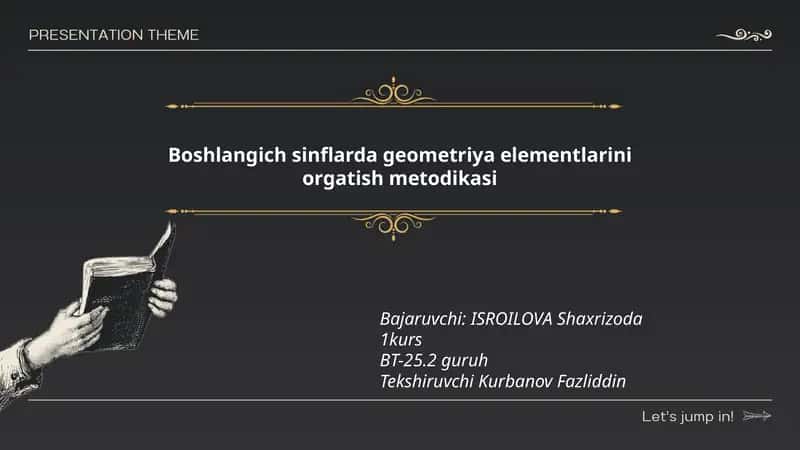Boshlangich sinflarda geometriya elementlarini orgatish metodikasi 1