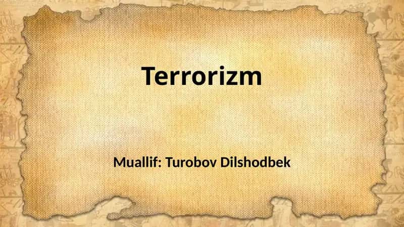 Terrorizm tushunchasi 1