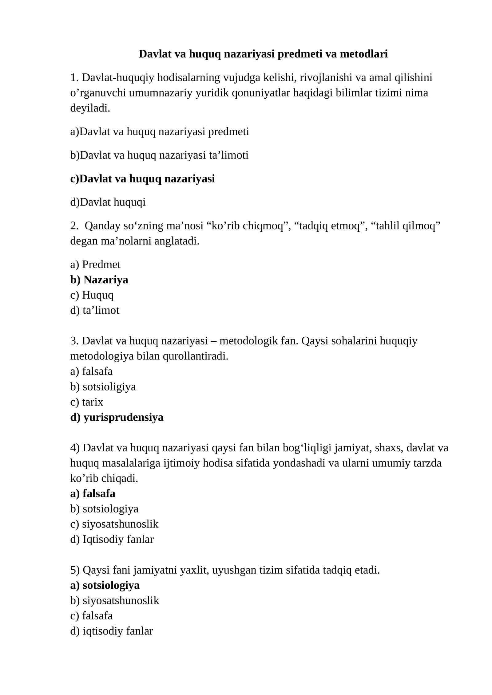 Davlat va huquq nazariyasi predmeti va metodlari 1