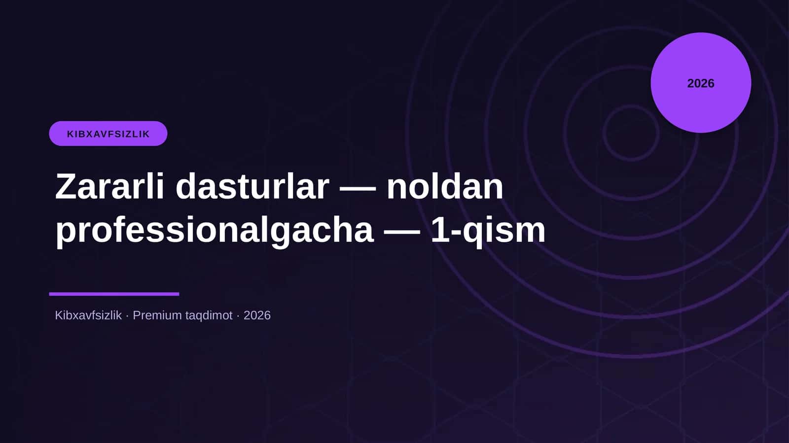 Zararli dasturlar — noldan professionalgacha — 1-qism 1