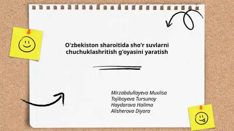 O'zbekiston sharoitida sho'r suvlarni chuchuklashtirish texnologiyalari 1