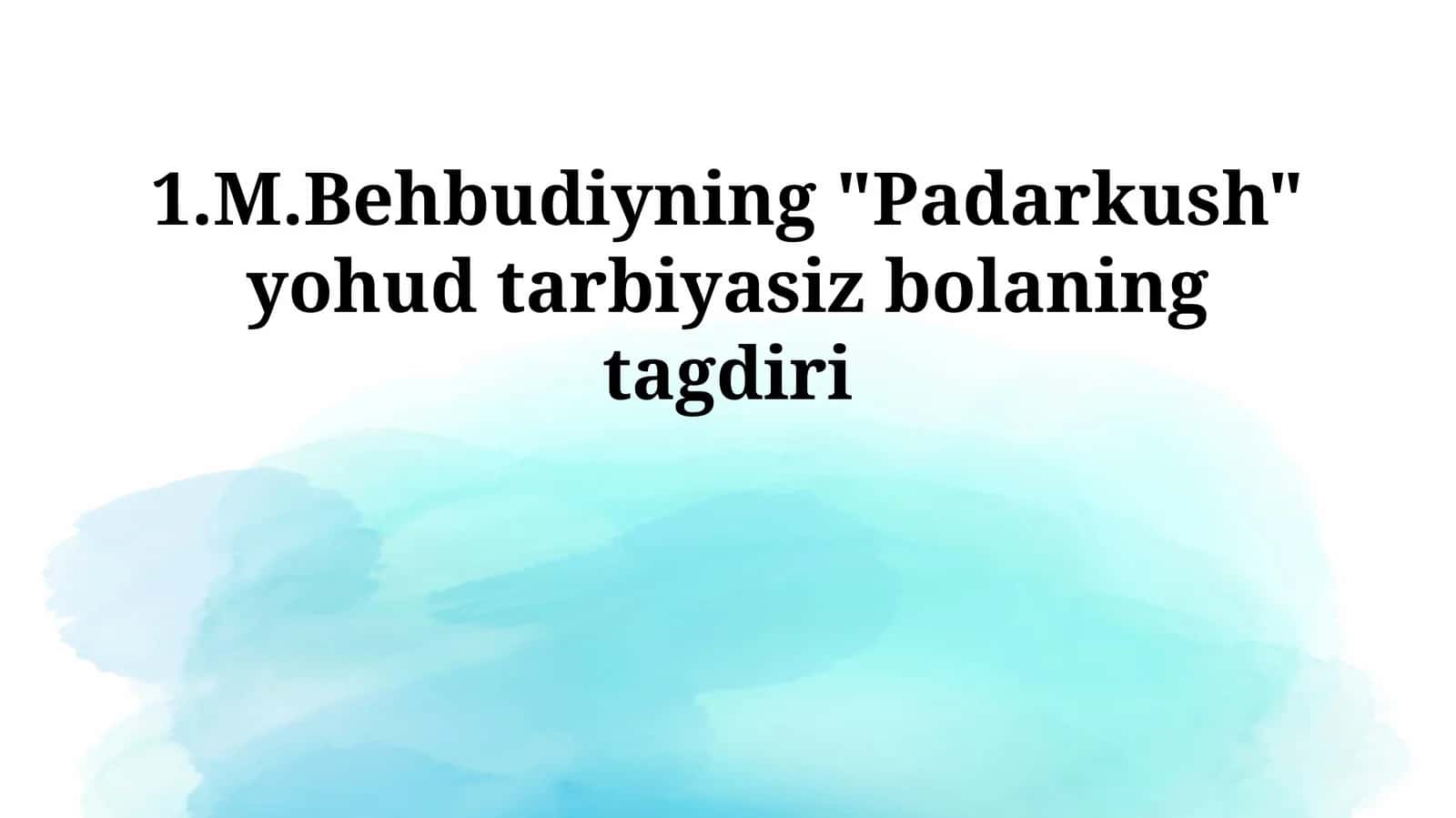 Asarning Zamonaviy Dolzarbligi 1