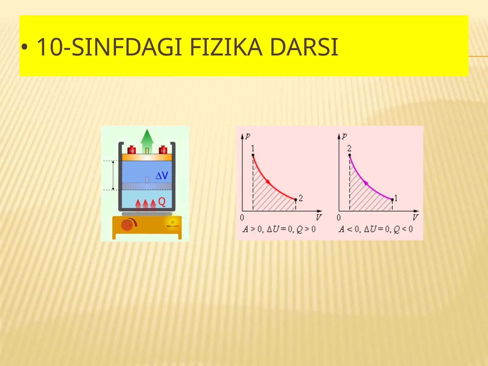 Fizika - Termodinamikaning birinchi qonuni (10-sinf) 1