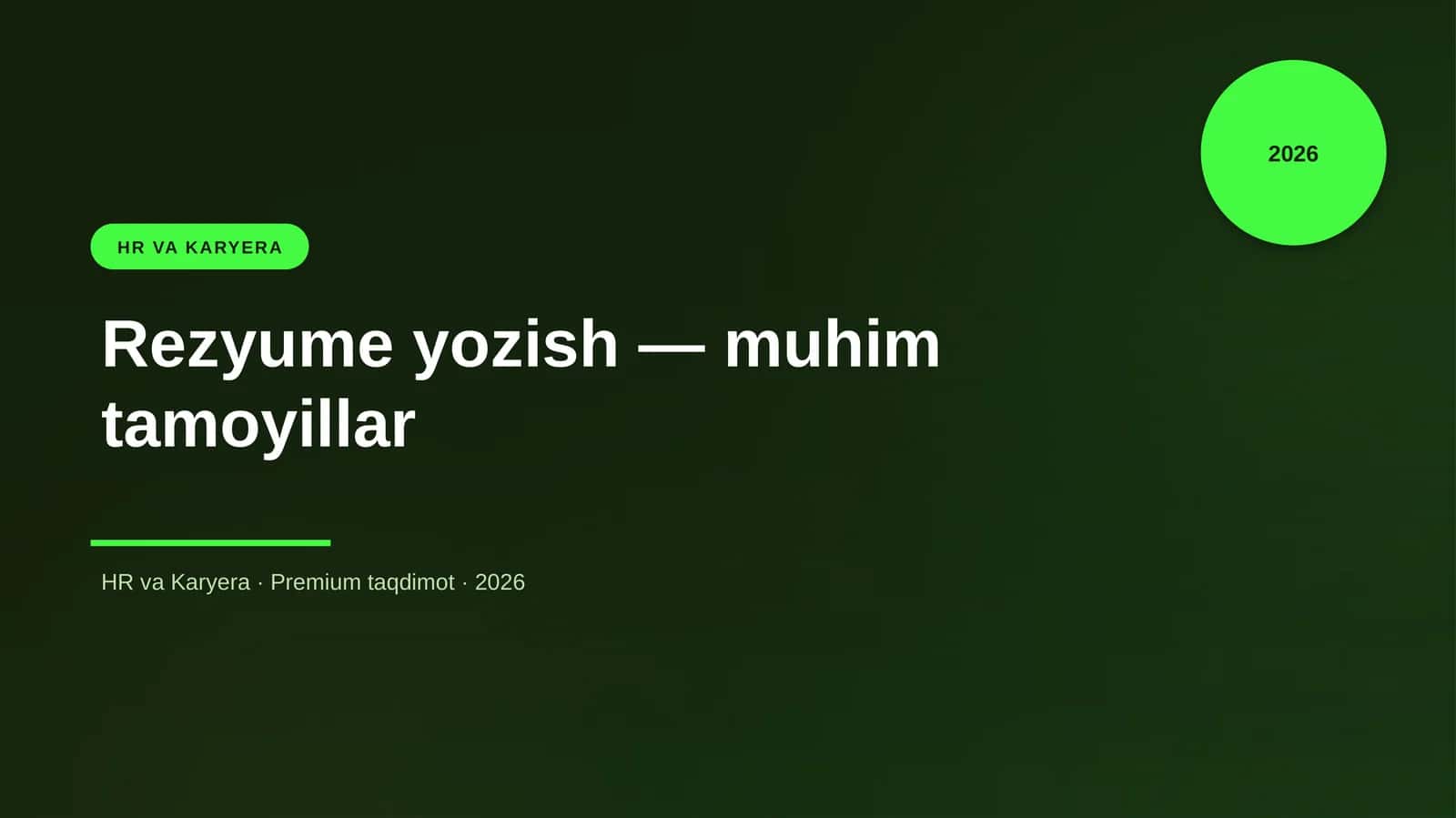 Rezyume yozish — muhim tamoyillar 1