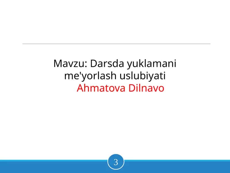 Darsda yuklamani me'yorlash uslubiyati 1