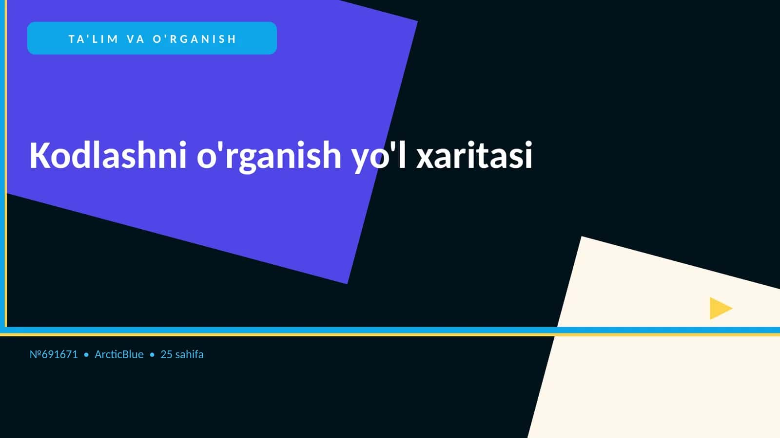 Kodlashni o'rganish yo'l xaritasi 1