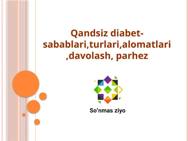 Qandsiz diabet-turlari 1
