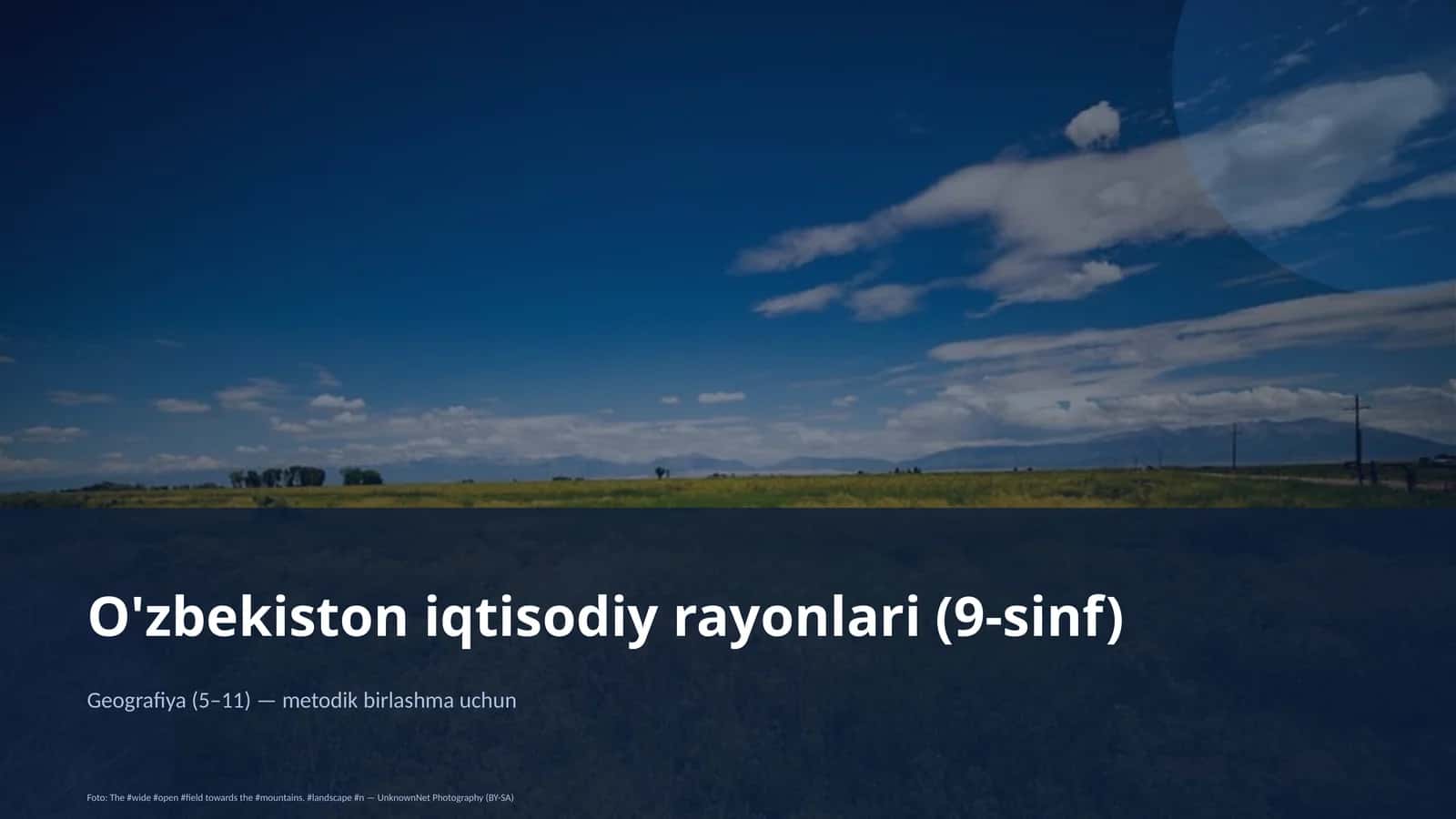 O'zbekiston iqtisodiy rayonlari (9-sinf) 1