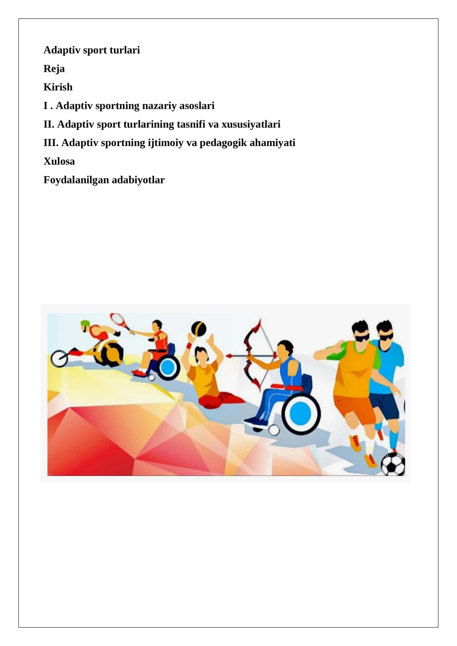 Adaptiv sport turlari 1