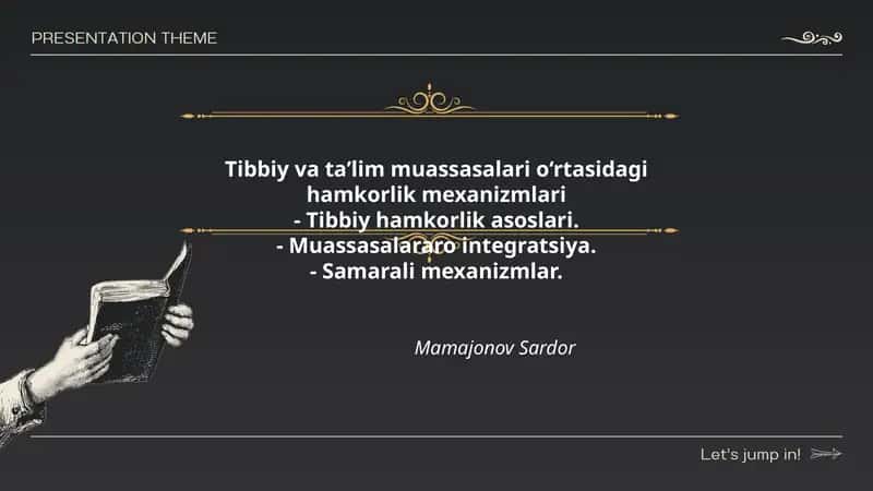 Tibbiy va ta’lim muassasalari o‘rtasidagi hamkorlik mexanizmlari 1