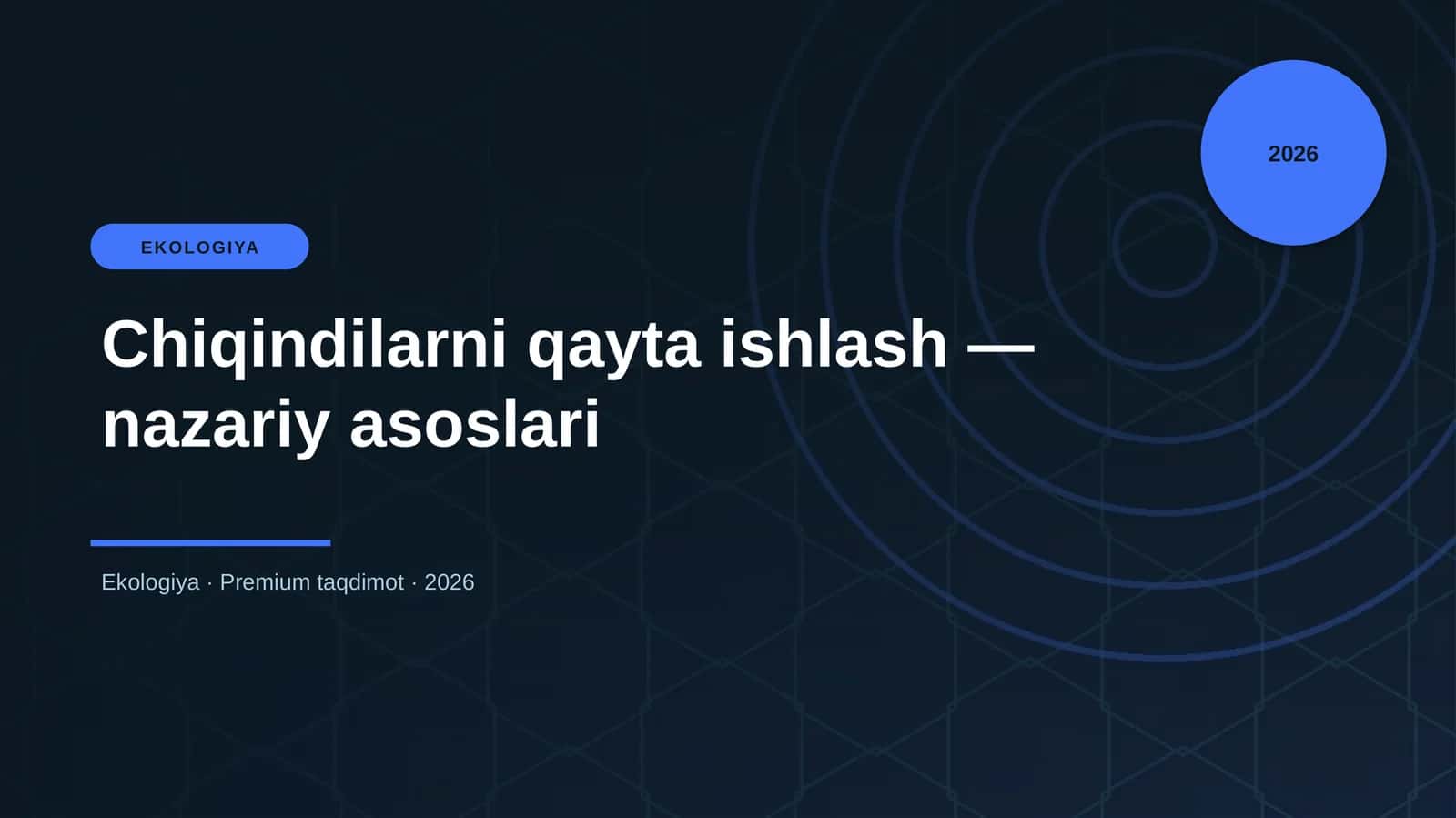 Chiqindilarni qayta ishlash — nazariy asoslari 1