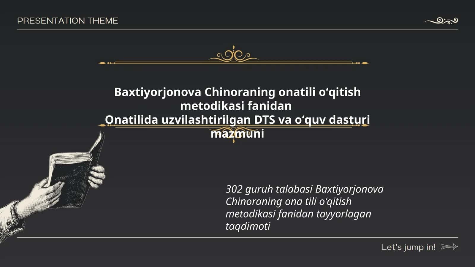 Baxtiyorjonova Chinoraning ona tili oʻqitish metodikasi 1