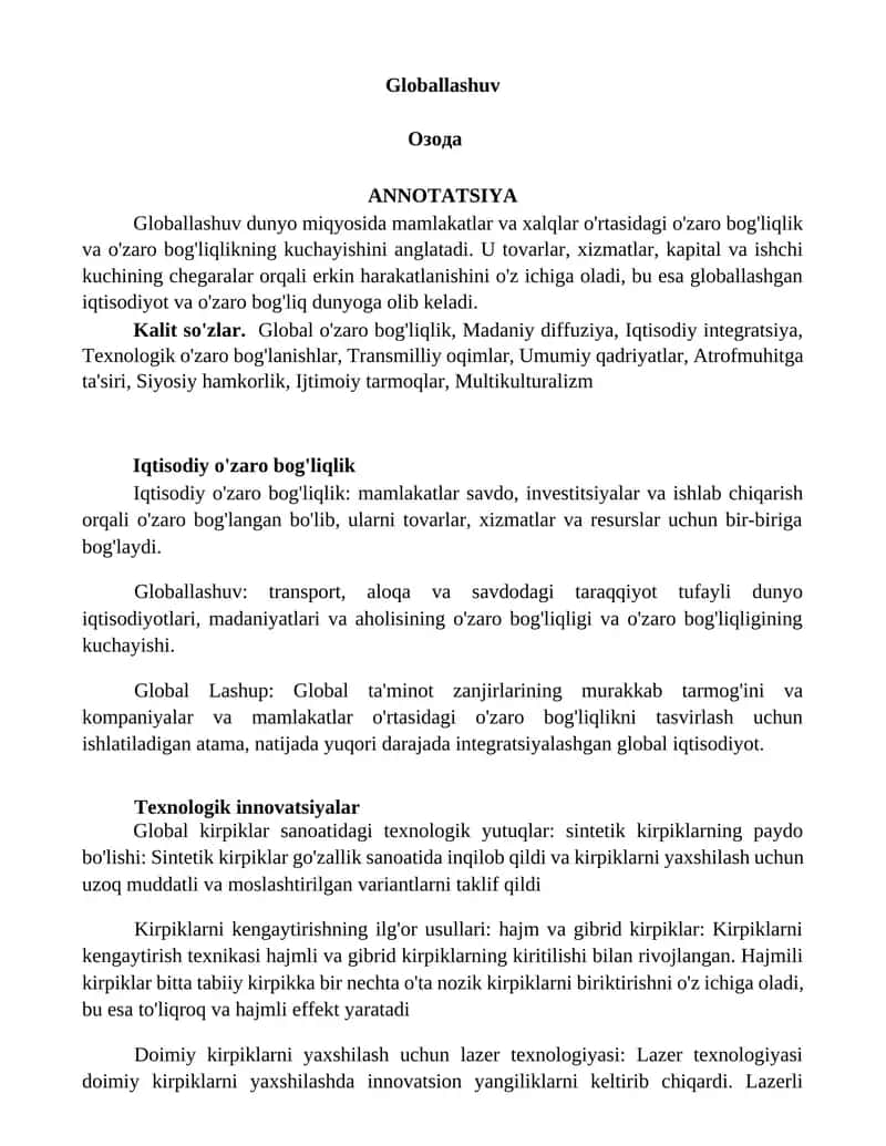 Globallashuv 1