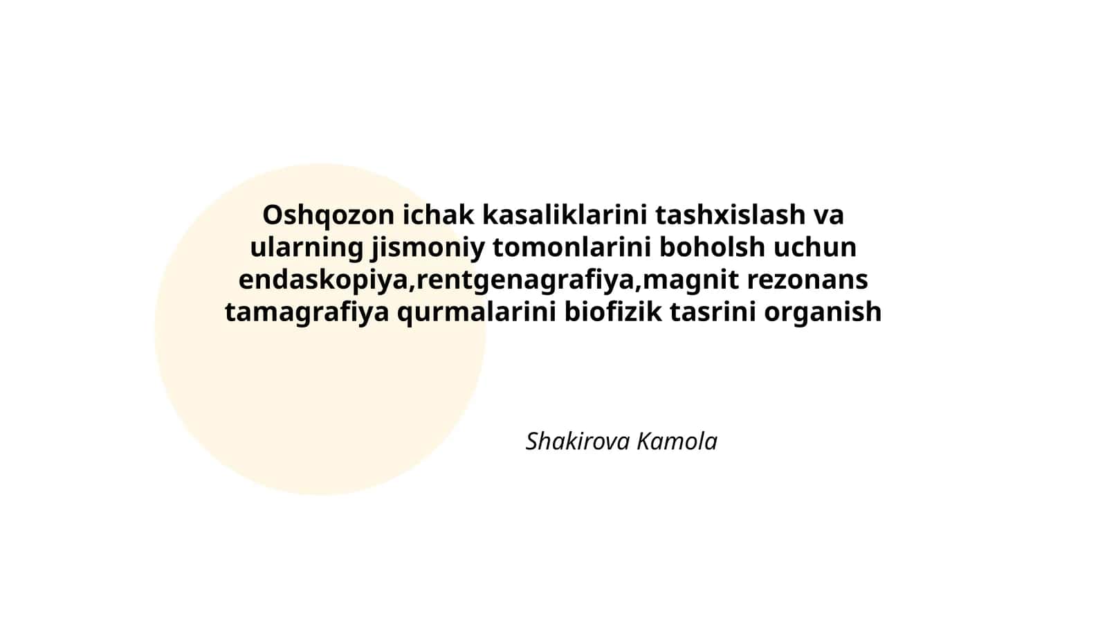 Oshqozon ichak kasaliklarini tashxislash va ularning jismoniy tomonlarini boholsh 1
